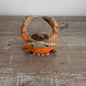 Coastal Crab Wine Bottle Holder Nautical Beach Bar Decor Rustic Cottagecore
